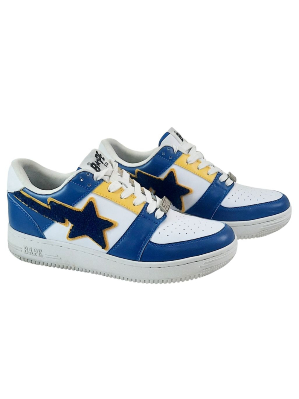 Bape Bapesta Low Patched sneakers 
Navy/Yellow/White Size 9.5